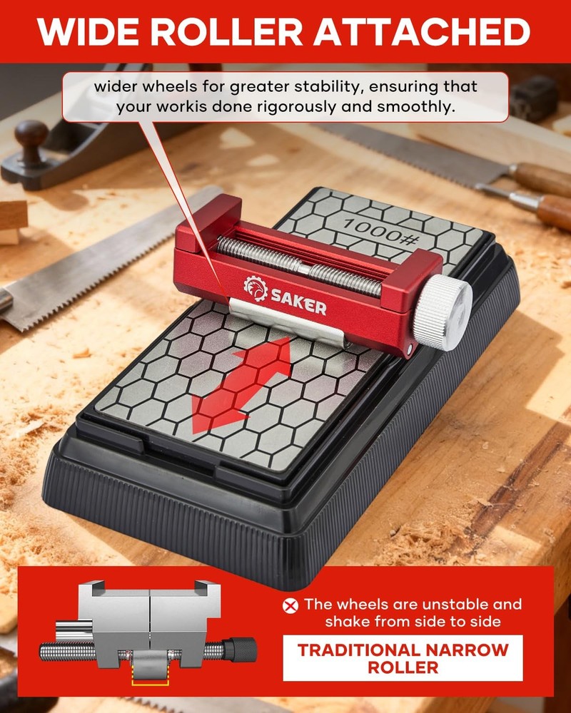 Saker Digital Angle Rule & Sharpening Guide - Precision one size, Red