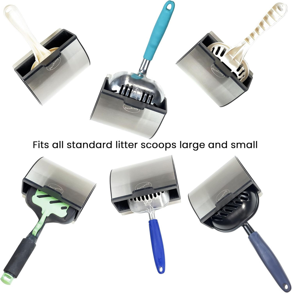 Cat Litter Scoop Caddy - Space-Saving, Wall-Mountable Litter Scoop Holder - Easy