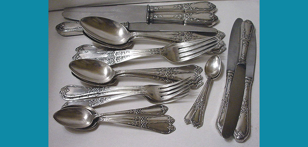 RUSSIAN IMPERIAL time 84 silver 24 pieces SET FLATWARE for 3 persons no mono