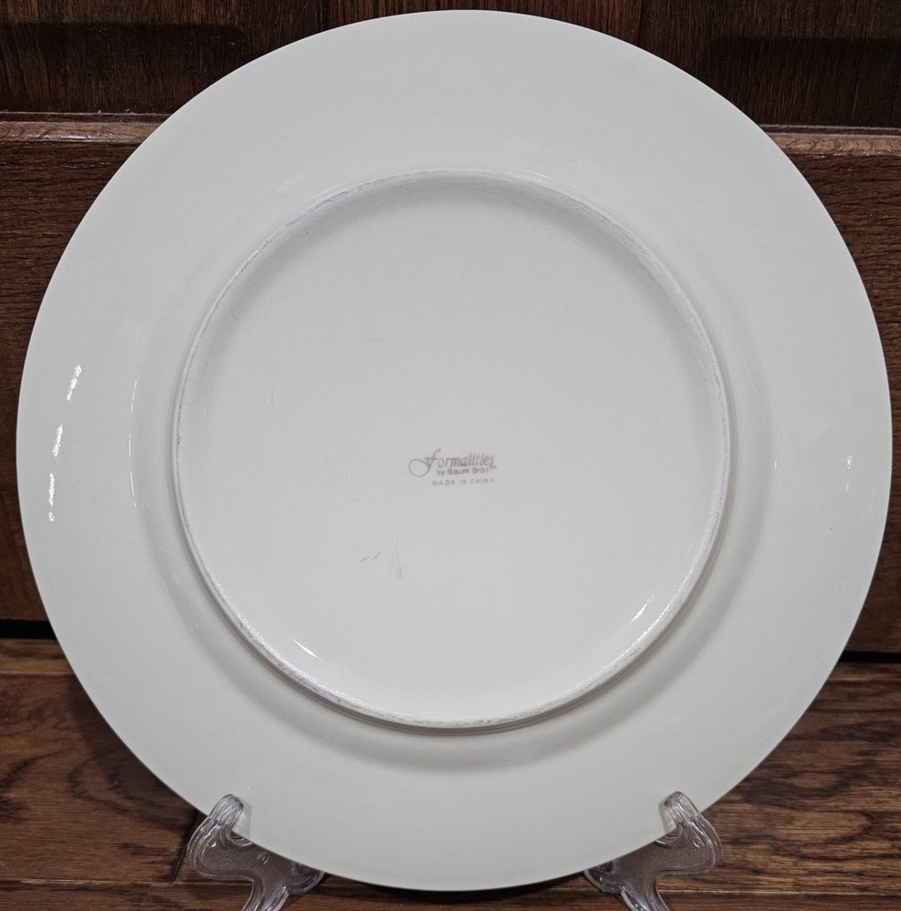 NEW! Baum Bros Formalities Rose Cake Plate w/Matching Server Ceramic