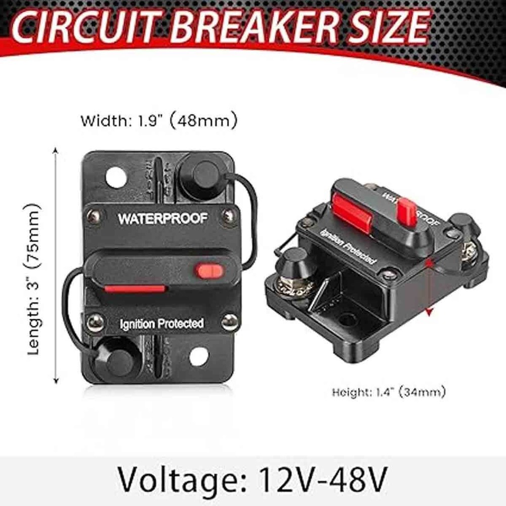 2Pack 30 Amp Marine Circuit Breaker Switch Fuses with Manually Reset Button