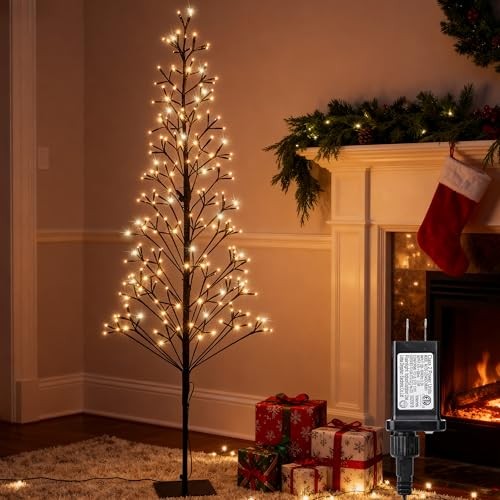 4.9 FT Outdoor Artificial Tree with Lights - String Lights - Warm White