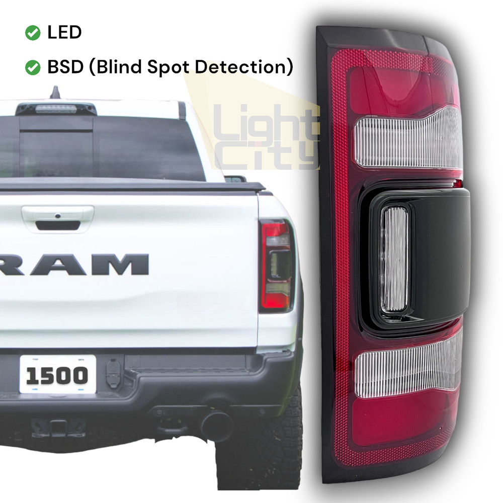 For 2019-2023 RAM 1500 [w/BLIS w/o Module] Full LED Tail Light Black Trim RH