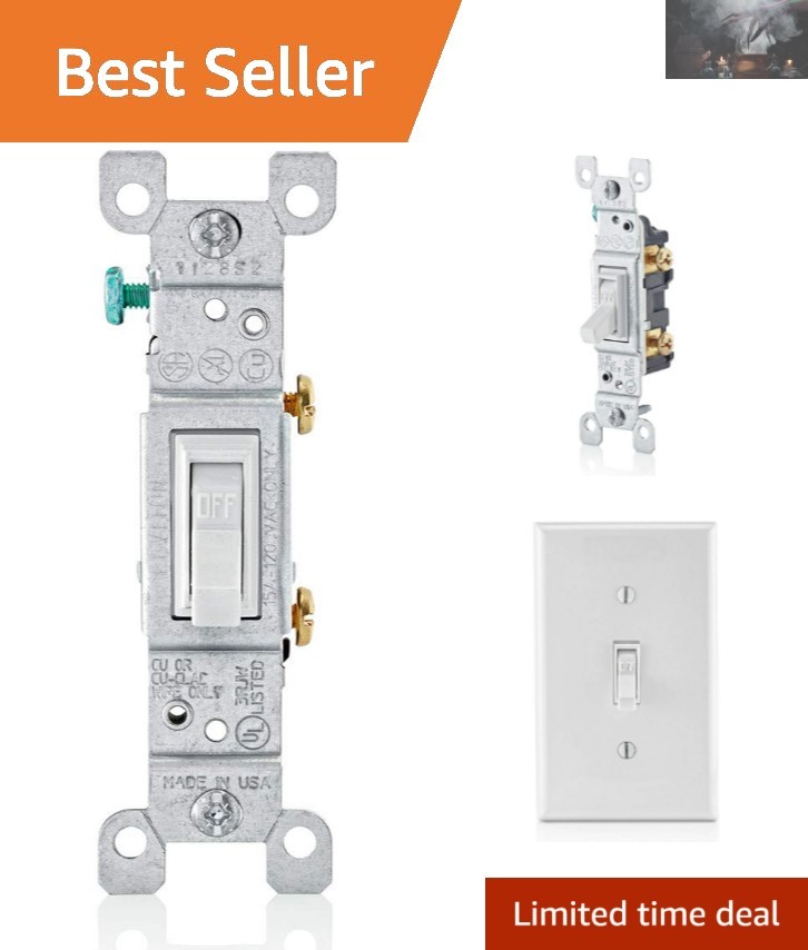 High-Quality 15 Amp, 120 Volt Quiet Toggle Switch 10-Pack, Impact Resistant