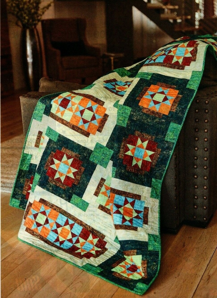 Santa Fe Stars Quilt Pattern Pieced AW