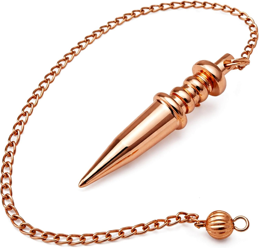 Copper Dowsing Pendulum Cone Point Reiki Healing Divination Tool Solid
