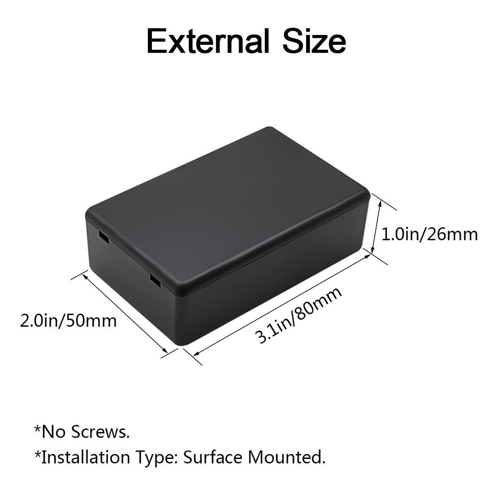 5 Pieces Plastic Project Boxes Junction Case for Electronic Project, Black 3....