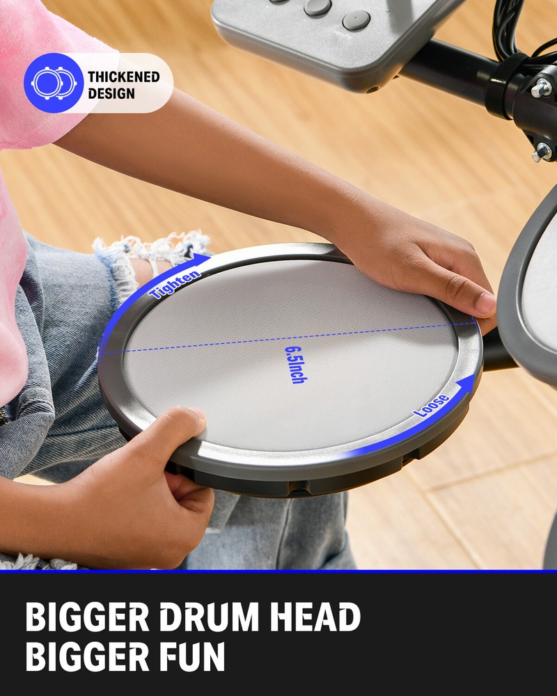 🥁 Donner DED-70 Electronic Drum Set Quiet Mesh Pads Electric Drum Kit + Throne