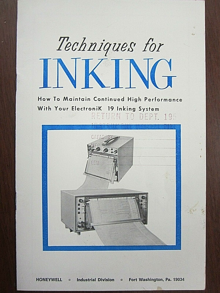 Honeywell ElectroniK 19 Inking System Techniques for Inking