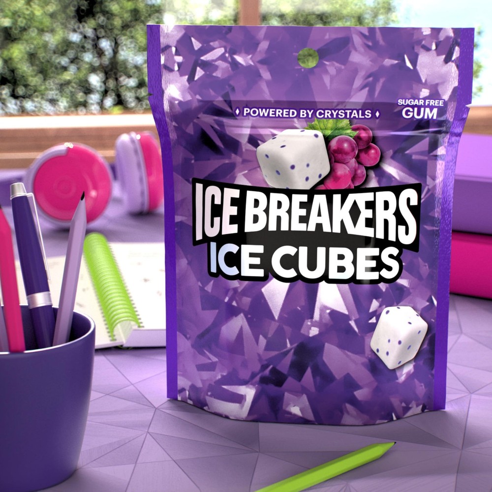 ICE BREAKERS Ice Cubes Arctic Grape Flavored 100 Count (Pack of 1), white