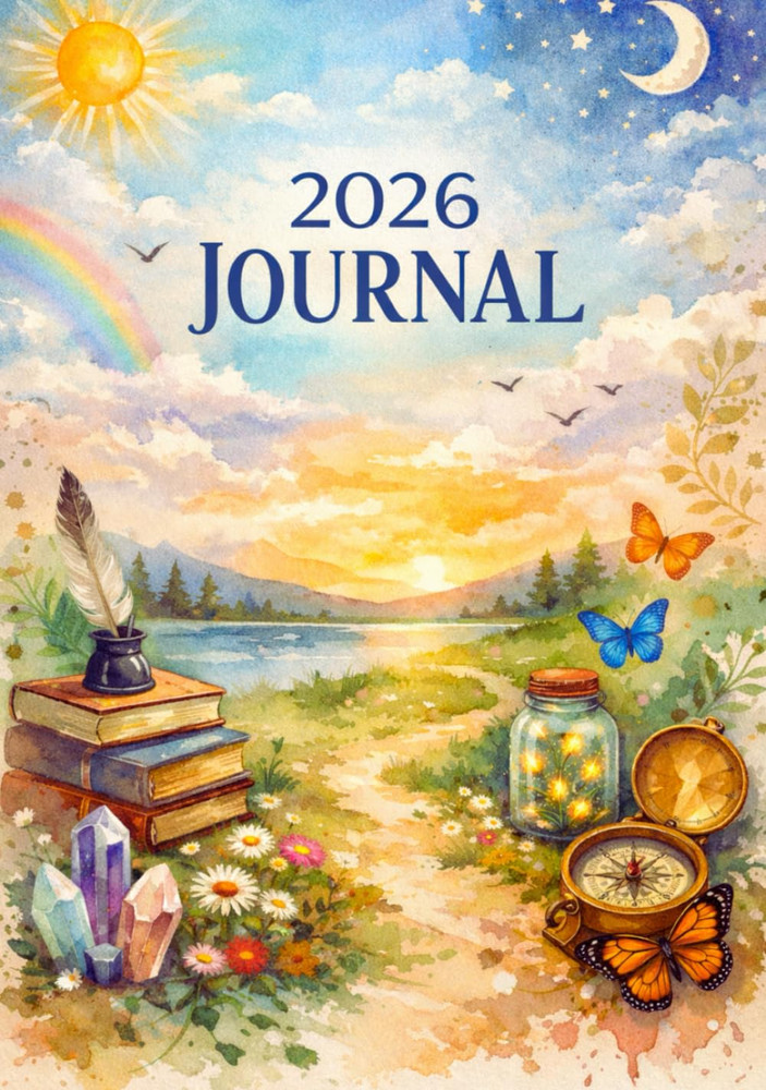 2026 Journal: Whimsical Nature Watercolor Dot Grid Notebook
