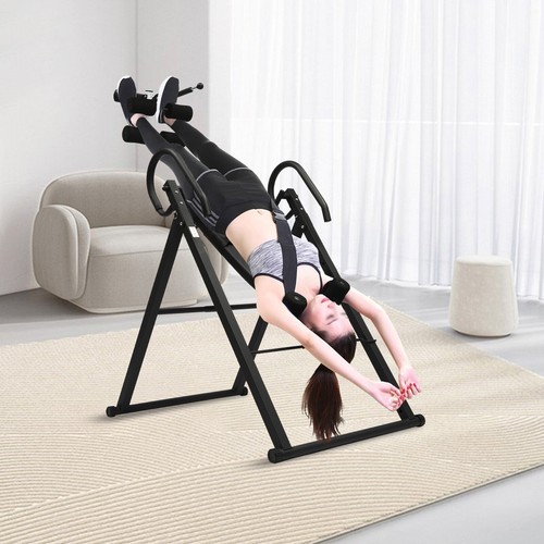 Back Pain Ankle Relief Foldable Inversion Table Gravity Fitness Teeter Advanced