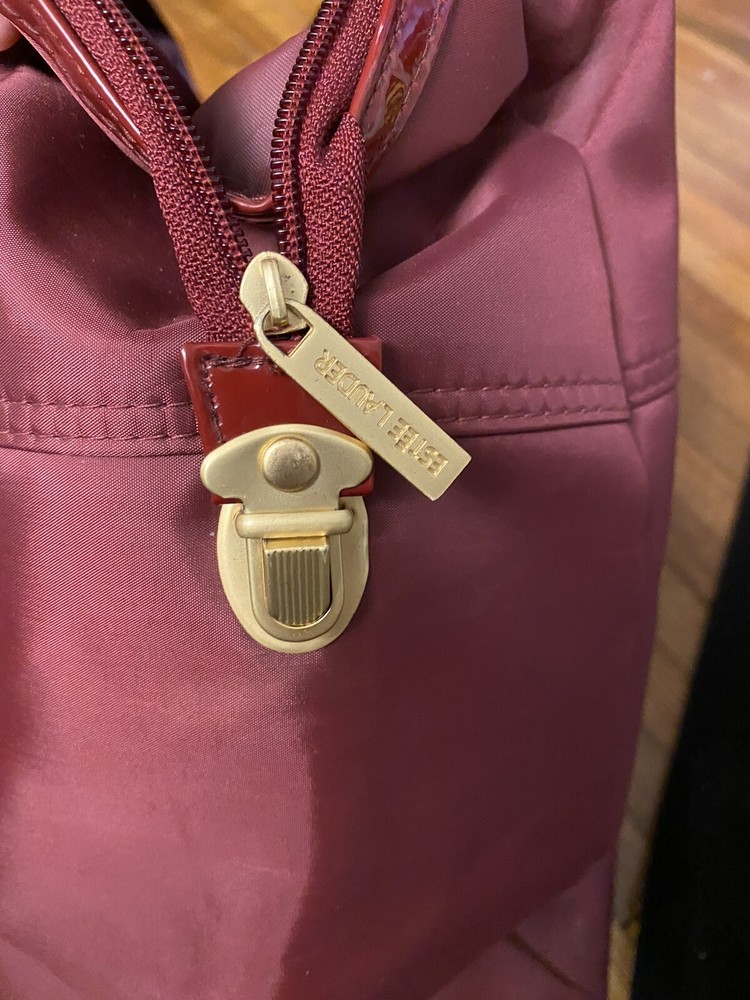 Estée Lauder Maroon Red Zip Up Tote Bag