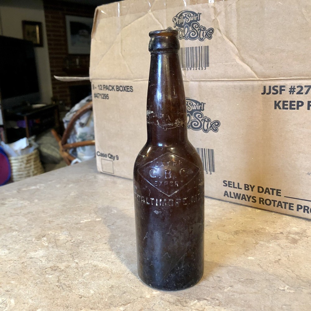 Pre-Pro Beer Bottle C B C (Chesapeake Brewing Co) Export Baltimore MD Amber