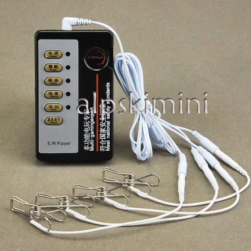 New Intimate Stretching 4 Nipple Ring Shock E Stim Sounding Toy Accessory Set
