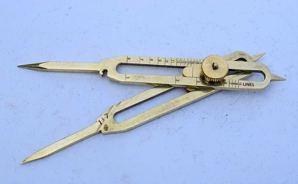 Brass Divider Drafting Proportional Tool 6" Navigational Compass Caliper