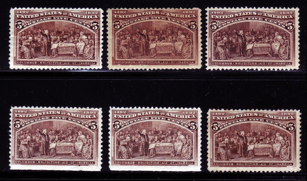 #234 FIVE CENT COLUMBIAN. MEDIUM FINE 4. MODERATE FAULTS. SCV $55