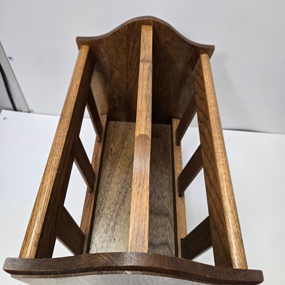 Vintage Solid Oak Magazine Rack Excellent Condition Wood