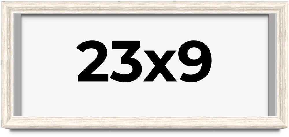 23x9 Shadow Box Frame White | 1.125 Inches Deep Real Wood Rustic Shadowbox Displ
