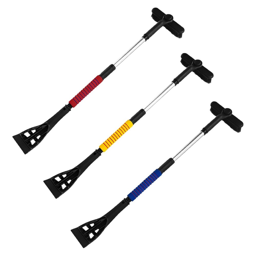 Ice Scraper Lightweight Extendable Snow Brush with Squeegee 360° Pivoting Brush