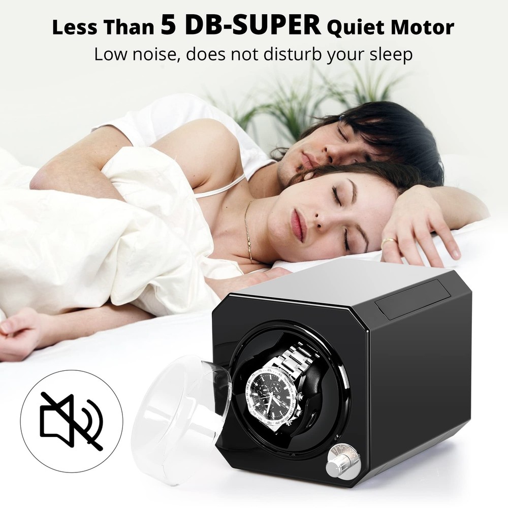 TRIPLE TREE Single Watch Winder for Automatic Watches, in black