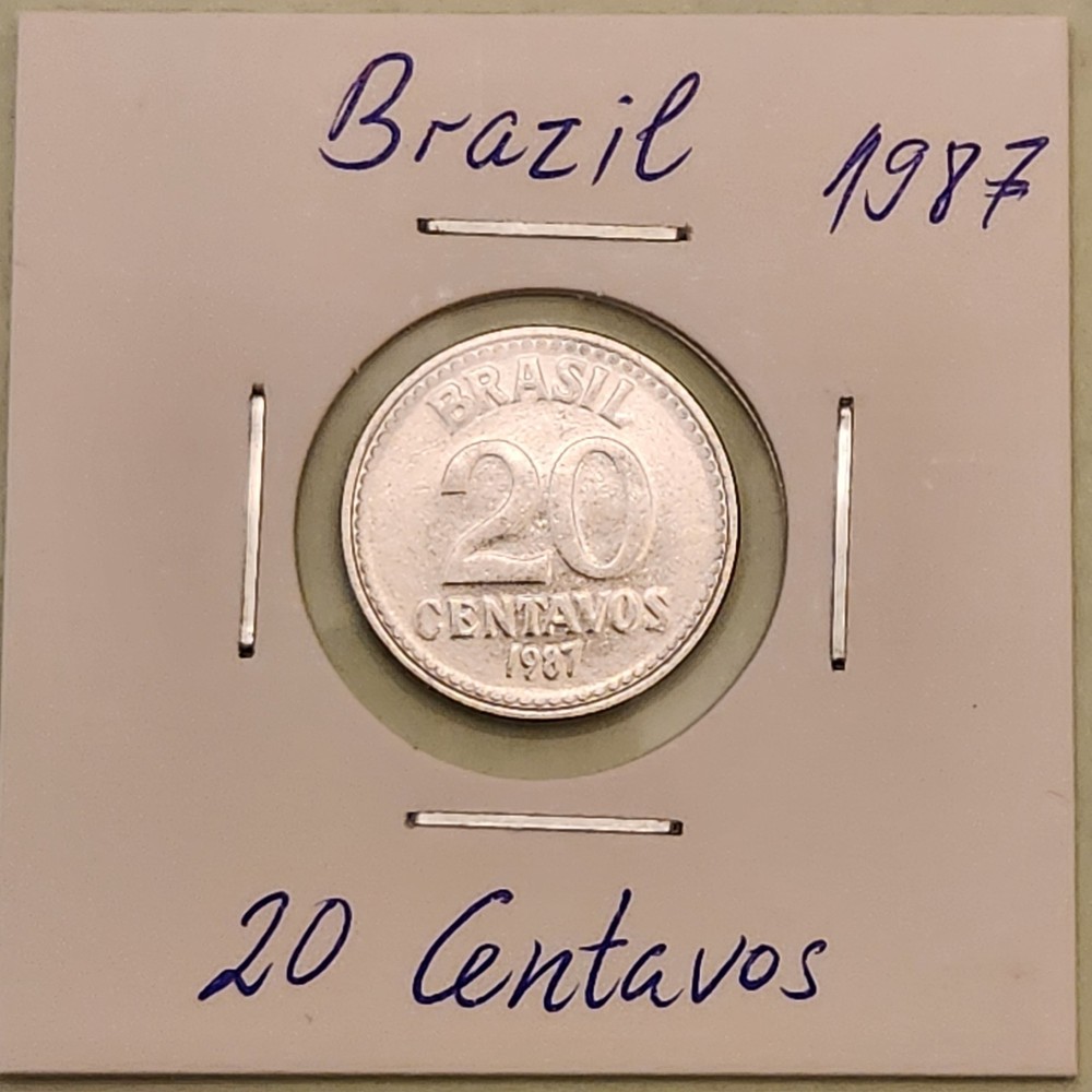 Brazil coin, 20 Centavos, 1987