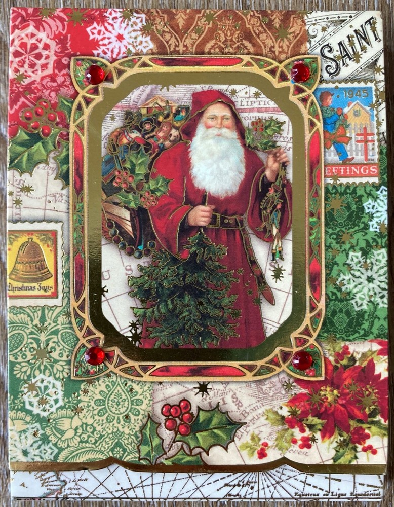 Punch Studio Magnetic Closure 3" x4" Note Pad Santa 75 Sheets