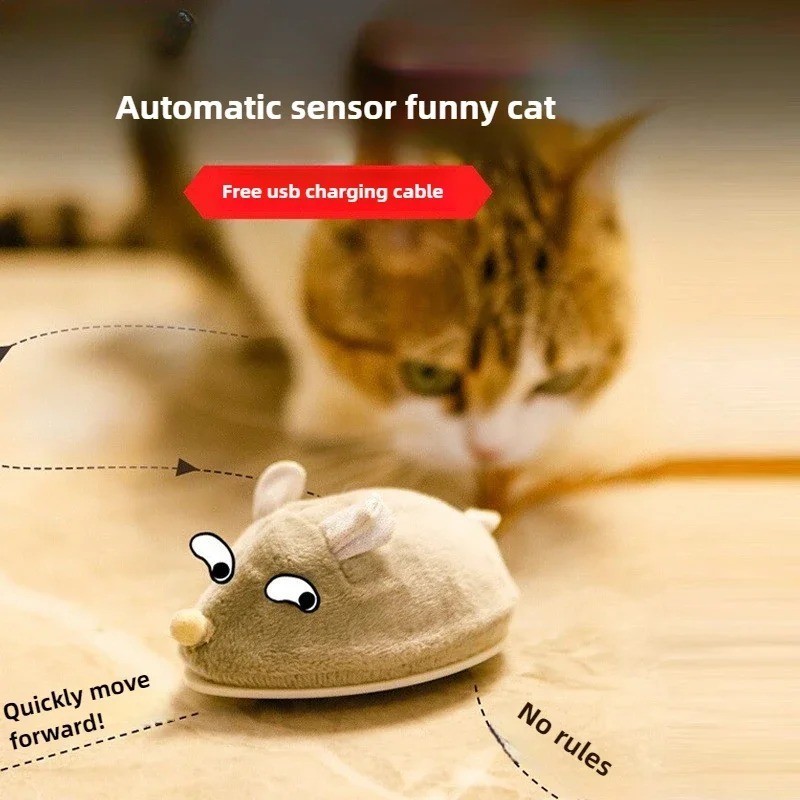 Automatic Electric Cat Toy USB Charging Interactive Squeaky Mouse