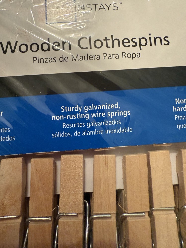 MAINSTAYS Wooden clothespin 100 Pack Extra Large