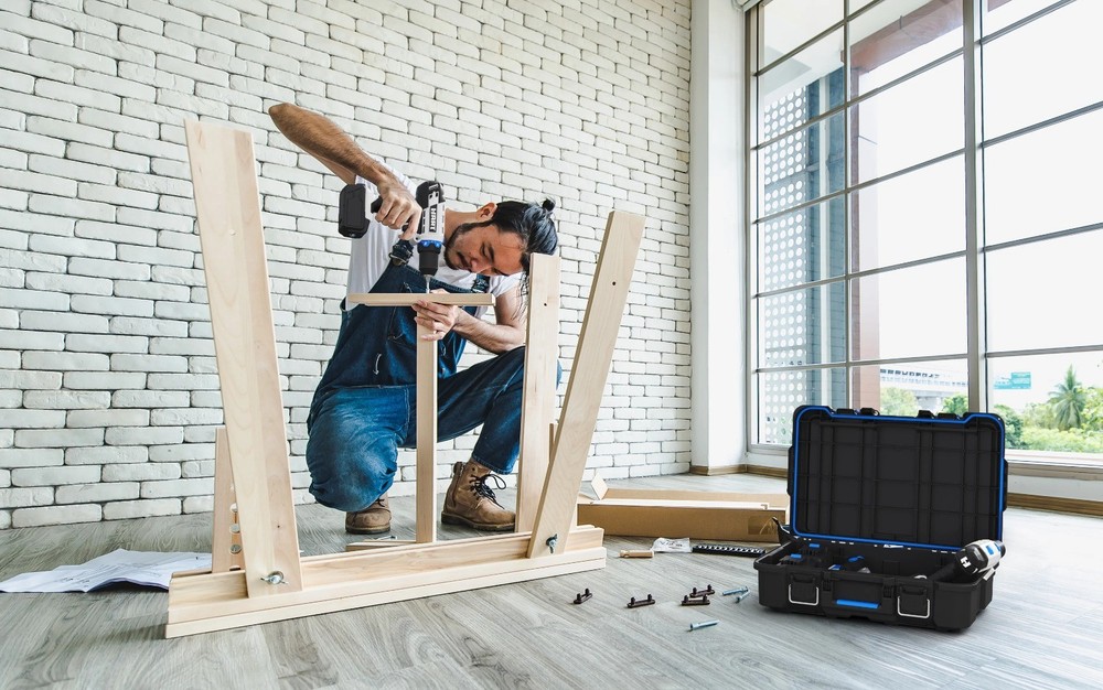 HART Stack Tool Box w/Blue Organizer & Dividers, Fits Modular Storage​