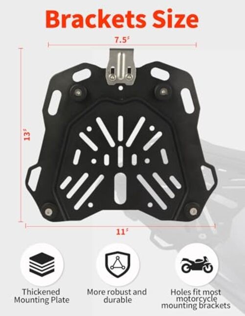 Motorcycle Top Case Mounting Baseplate, Quick Release Tail Baseboard Universal