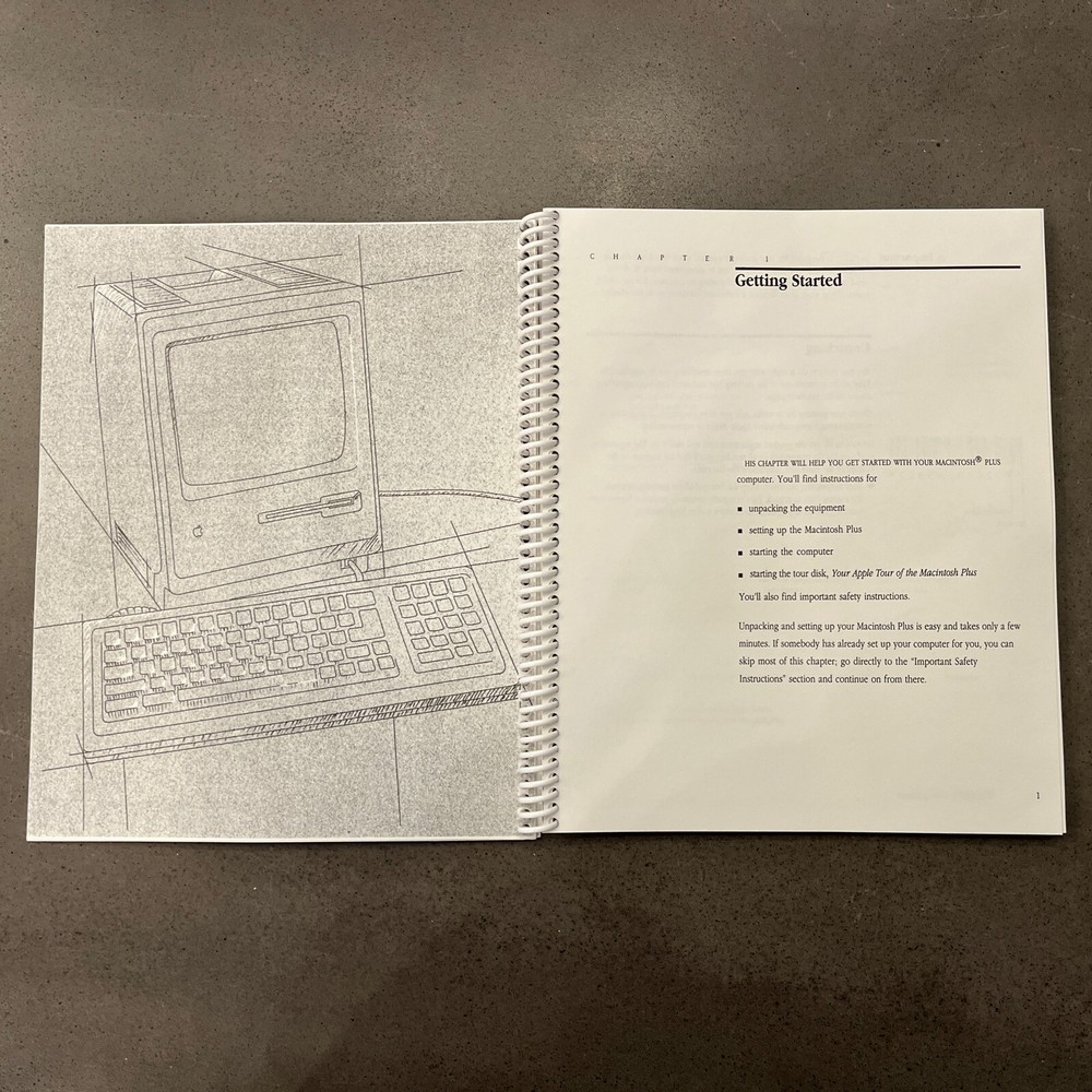Macintosh Plus Owners Guide Manuals for Apple Computer - New! 101 Pages