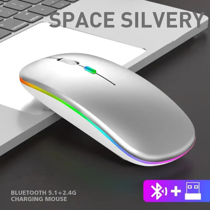 Bluetooth 5.2 Wireless Luminous Mouse Tablet Phone Computer 2.4GHz USB Charging