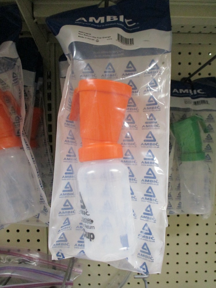Ambic - Non Return Dip Cup - Teat Dipper - Orange