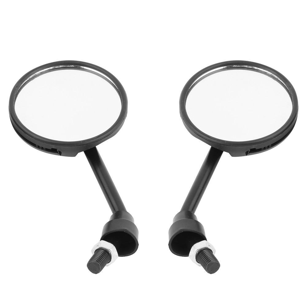Pair Front 10mm 0.39" Thread Dia Motorcycle Rear View Mirror Round Universal