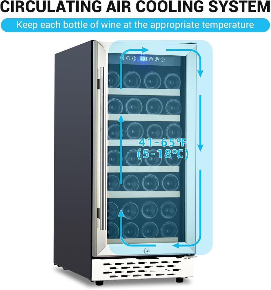 28-Bottle Wine Cooler with Digital Control, Built-In or Counter Use
