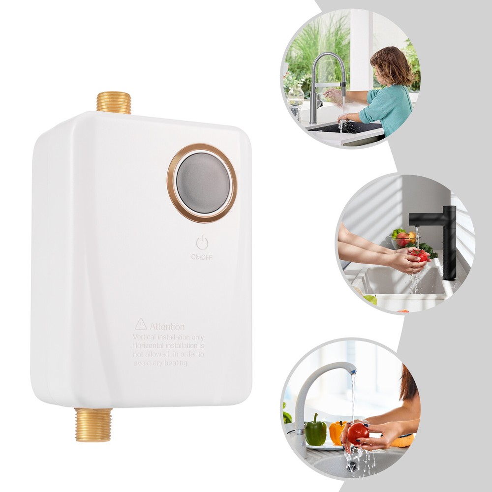 Electric Tankless Water Heater Instant Hot Shower Kitchen Heater 110V 3000W