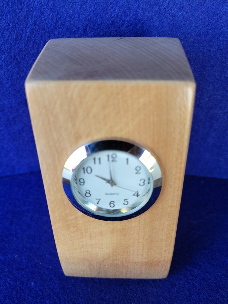 Handcrafted Big Leaf Maple Wood Desk Clock, 4 Styles