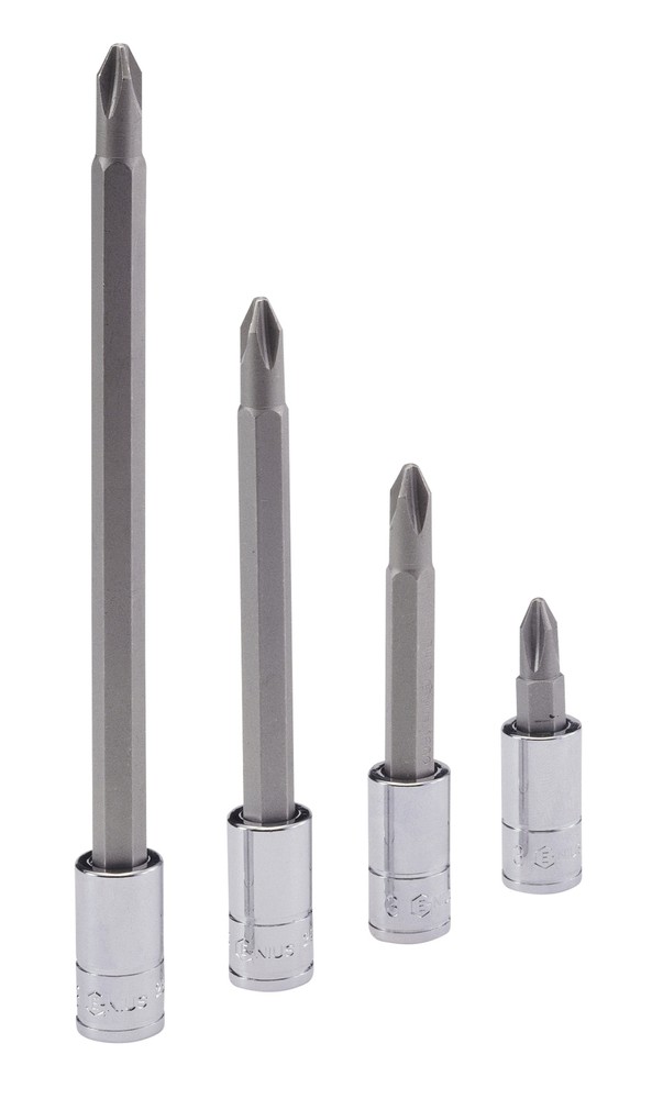 Genius Tools 1/4" Dr. PH.2 Philips Bit Socket, 70mmL - 208+1302