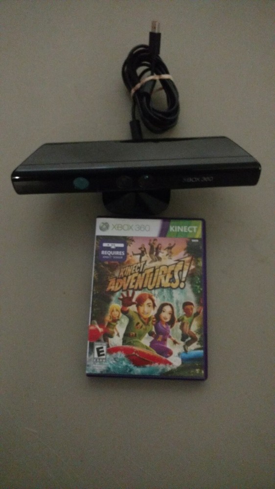 Microsoft Xbox 360 Kinect Connect Black Sensor Bar Model 1414 & Kinect Adventure