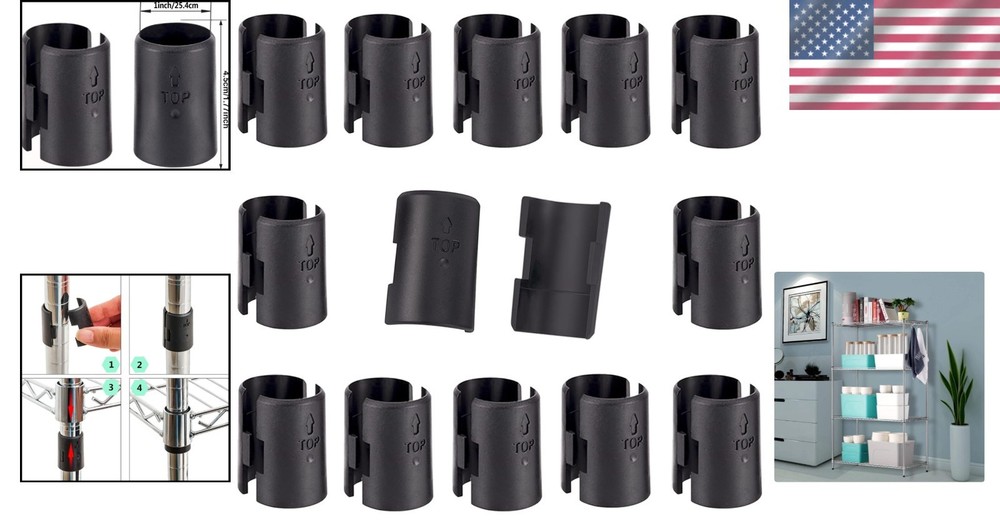 High-Quality 1" Post Wire Shelving Clips - 26 Durable Replacement Sleeves