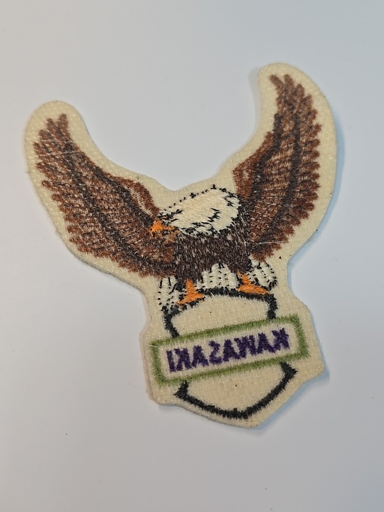 Kawasaki Eagle Iron-On Patch Motorcycle
