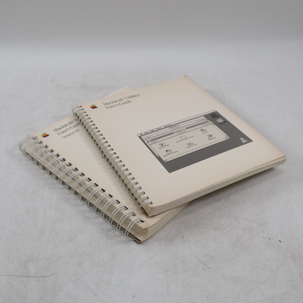 Vintage 1988 Lot Macintosh Utilities User's Guide & System Software User's Guide