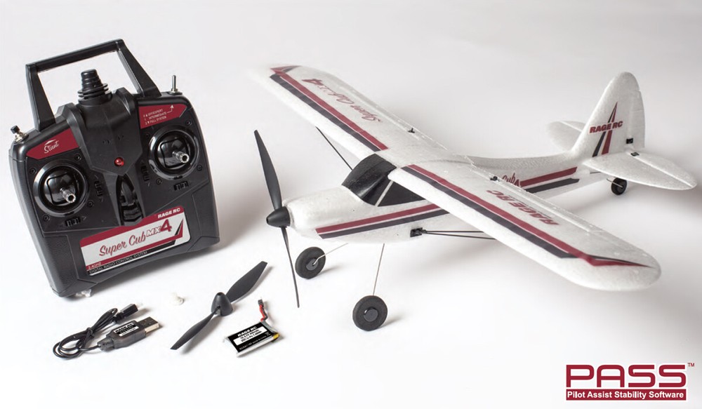 Rage Super Cub MX4 Micro 4-Channel RTF Airplane with PASS Stability System 1114