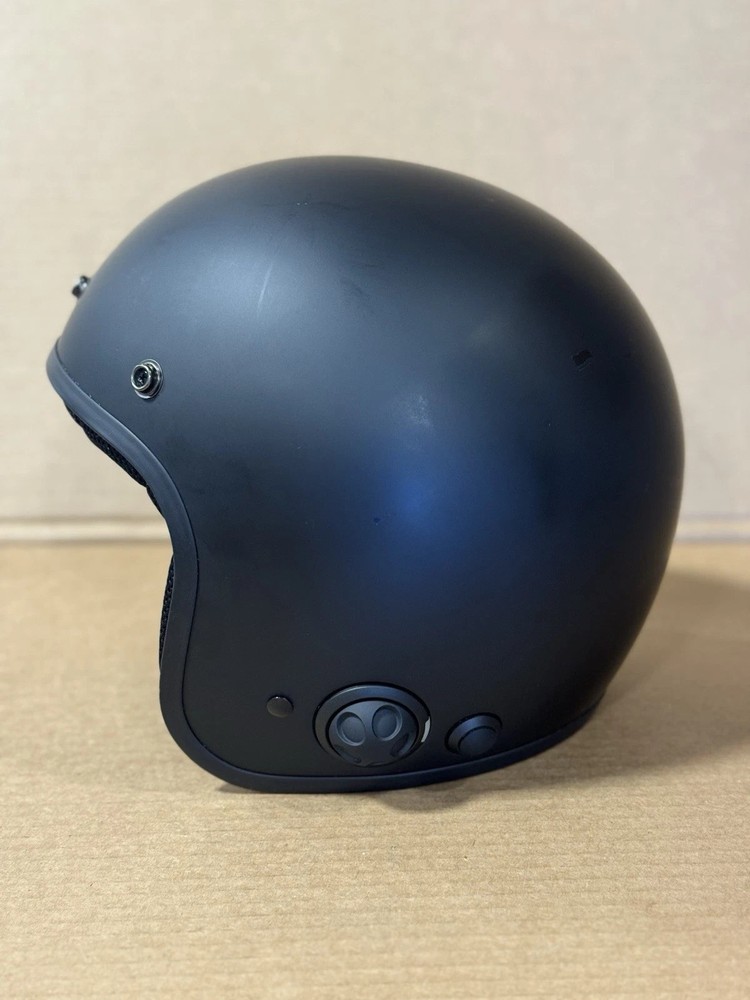 (L) Sena Open Face Savage Helmet Black Bluetooth Integrated Motorcycle