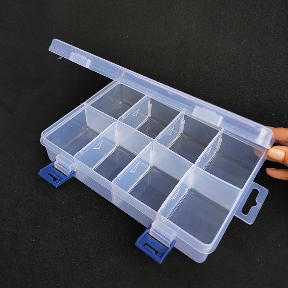 Adjustable 8 Grids Compartment Plastic Storage Box/ Screw Holder Case Organizer