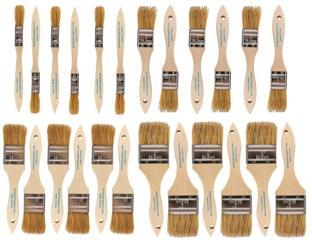 Chip Paint Brush Set Assorted Sizes Bulk 24 Pack