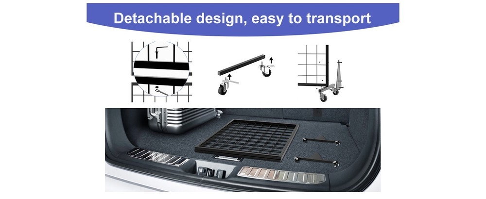 Display Grid Rack 2 Pcs 5.5 ft Panel Detachable Stand Craft Art Gridwall Tower