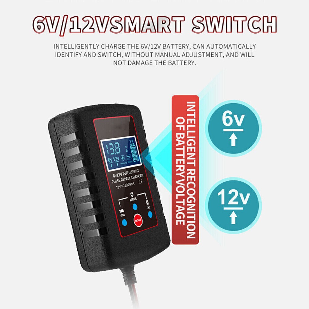 6V 12V Automatic Battery Charger Maintainer Motorcycle Car ATV Trickle Float