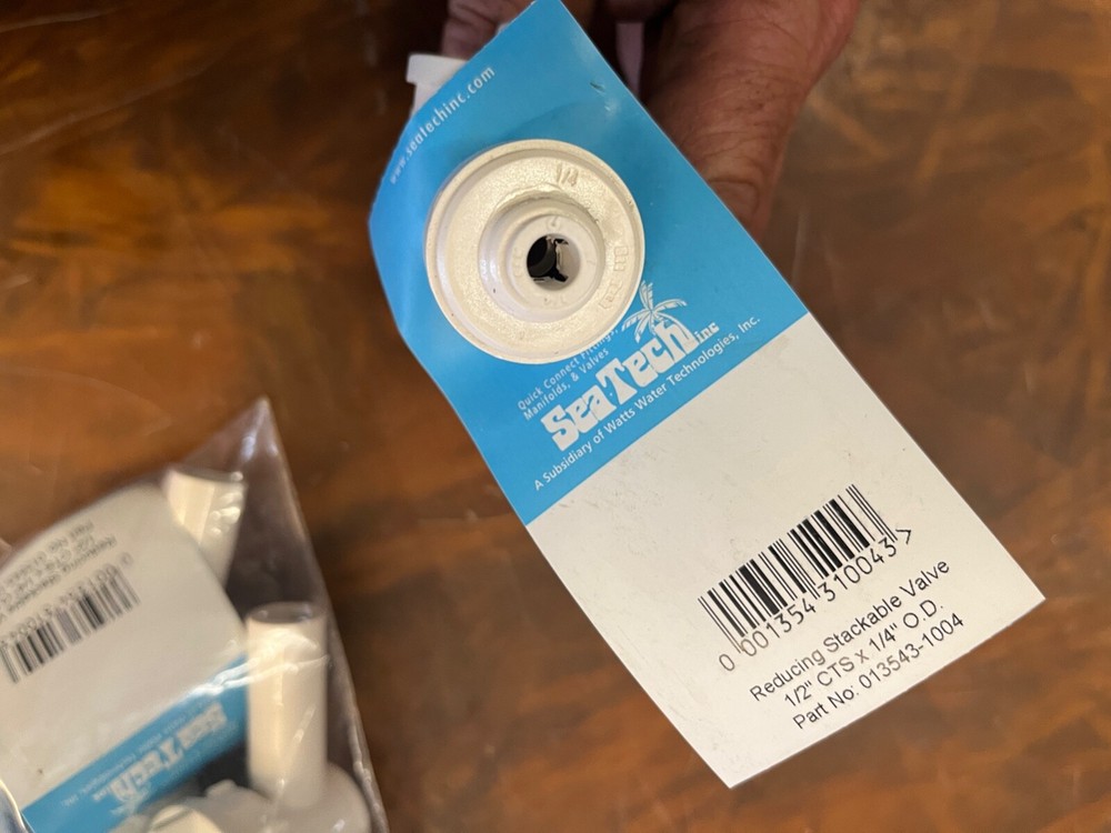 Sea Tech 013543-1004 Type 43 Reducing Stackable Stop Valve 1/2" CTS x 1/4" OD